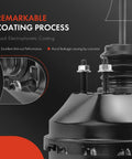 Close-up of Heavy Duty Vacuum Brake Booster For Chevy Cavalier Malibu Pontiac Grand Am Sunfire Oldsmobile Alero showing black coating and assembly details.