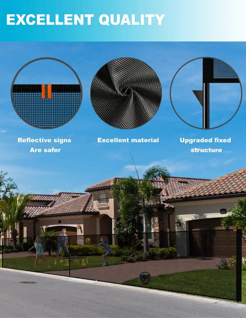 Heavy Duty Driveway Safety Net Fence Gate Mesh Portable Barrier for Backyard and Yard keeps kids pets and basketballs safe