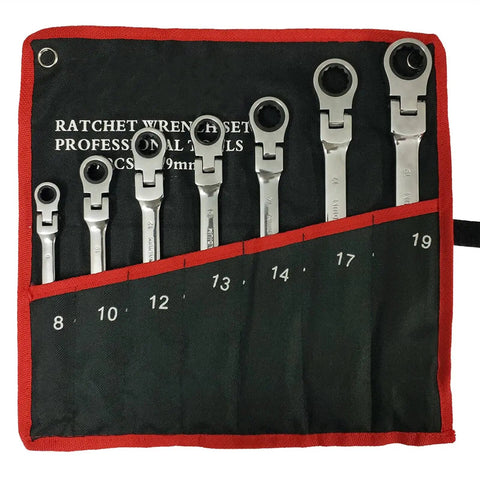 12 Piece Ratchet Spanner Set For Cars And DIY Beefed Up Multitool Wrench Kit with a rust resistant chrome finish in a case
