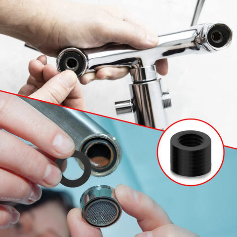 Close-up of using Rubber Washers For Hose And Shower Head Half Inch Seal Kit 24 Pack 19Mm OD 11Mm ID 2Mm Thick Leak Proof Seals