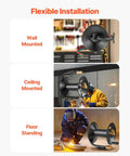 Flexible installation of Heavy Duty Welding Hose Reel With Hand Crank Rewind Three Foot Lead In Hose And 9/16-18 BF Fittings