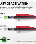Lighted 20 Inch Carbon Crossbow Arrows Pack Of 3 For Serious Hunting, showing easy deactivation of Alpha Blaze lighted nock.