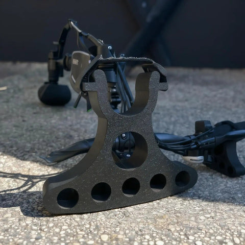Two Pack Portable Bike Repair Stands With Flip Stand For Mountain Bikes Handlebar Jacks on concrete surface
