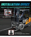 Badass Wireless Forklift Backup Camera Kit With No Sweat Setup And Five Inch Monitor providing clear views on a forklift installation.