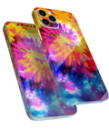 Full Body Skin Wrap Kit for iPhone 11 With Spiral Tie Dye Design, Bubble Free Air Release Adhesive, Precision Fit