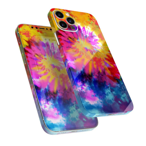 Full Body Skin Wrap Kit for iPhone 11 With Spiral Tie Dye Design, Bubble Free Air Release Adhesive, Precision Fit