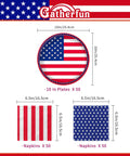 Patriotic American Flag Party Supplies Party Pack Includes 50 Dinner Plates 50 Stars Napkins And 50 Stripes Napkins Disposable Eco Friendly Tableware For Veterans Day Election Day Fourth Of July Independence Day Serves 50 Guests displayed with dimensions