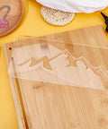 Slick Clear Acrylic Mountain Router Template For Precision Wood Inlay Projects Features Built Different Anti Scratch Layer on bamboo board.