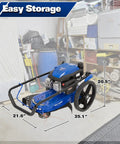 Workhorse Heavy Duty Walk Behind Gas String Trimmer With 170cc 4 Cycle OHV Engine in garage storage
