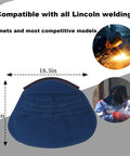 Extended Welding Helmet Cover With Press Fit Seal for Extra Head and Neck Protection, 18.3x18.5 in, Blue, Fits Lincoln Helmets