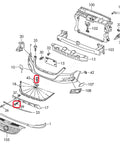 Illustrated diagram of car bumper parts with 30 Piece T25 Self Tapping Torx Screws For Fender Liner Splash Shield And Bumper Cover highlighted