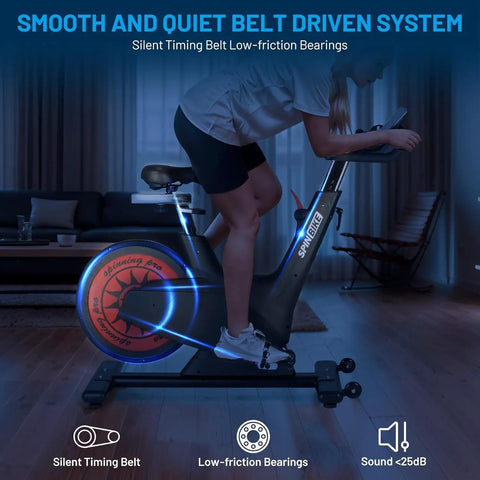 Person exercising on Five In One Exercise Bike For Home Gyms With 350 Lb Capacity 32 Level Magnetic Resistance And Safety Brake
