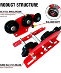 Heavy Duty 6 Wheel Manual Trolley for I-Beam 1 Ton Load, Geared Push Overhead Cart for PA200 To PA1000 Electric Hoist