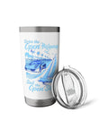 Road Trip Vibes Stainless Steel Insulated Tumbler With Open Highway Car And Open Sea Sail Design with Leak Resistant Lid