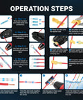 Operation steps for 1622 Piece Heat Shrink Wire Connector Kit with T Tap No Splice Joints and solder seal terminals.