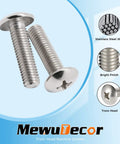 Built Tough 1/4-20 By 1/2 Inch Truss Head Machine Screws Full Thread Grade 304 Stainless Steel 18-8 Corrosion Resistant with bright finish.