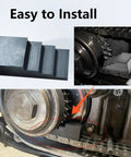 Two-pack gray Harley primary drive locking tool blocks for Twin Cam motorcycles; shown loose and installed near the drive sprocket