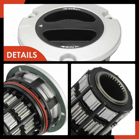 Close-up views of Ford 4x4 Manual Locking Front Wheel Hub Actuator Assembly For Super Duty 2005 2020 F250 F350 F450 F550