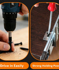 255 Piece Heavy Duty Black Flat Head Wood Screw Kit Number Six And Eight Zinc Plated Carbon Steel Rust Resistant Indoor Outdoor Fasteners being driven with drill and screwdriver.