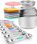 Heavy Duty Magnetic Measuring Cups And Spoons Set In 304 Stainless Steel With Double Markings Pro Grade 16 Piece Kitchen Kit With Leveler