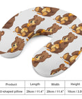 Bear Eating U Shaped Travel Pillow For Neck Support Comfy Memory Foam Fill With High Rebound Comfort Portable Headrest