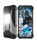 Badass Rugged Smartphone With 5G And Knockout 23800mAh Battery Running Android 15 Featuring Integrated Pocket Projector, showcasing sleek design and display.