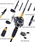 Panfish Rod Fishing Rod And Baitcasting Reel Combo with Four Section Carbon Casting Rod, left-hand reel, 1.8m, freshwater use.