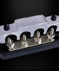 Heavy Duty Nickel Plated Brass Bus Bar With Heat Resistant Lid And M5 Studs Zero Sweat Wire Routing For Car Audio Marine Amp Power Junction Block Setup Black Finish