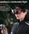 Person wearing goggles with Sweat Proof Silicone Eye Pad For DJI Avata Goggles 2, enjoying comfortable flight experience.