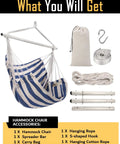 Heavy Duty Outdoor Hammock Chair Swing With Steel Spreader Bar And Anti Slip Rings 500 Pound Capacity for Patio with accessories