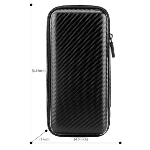 Hella Compact Travel Electronics Organizer And Charger Pouch For Cables Devices And Tech Accessories, 8.5x4.5x2 inches, black, EVA material.
