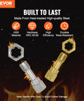 VEVOR thread chaser set front view: two heat-treated steel bolts with hex nuts (silver and brass)
