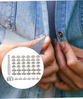 Badass Button Snap Tool Kit For Leather Jeans And Canvas With Sturdy Grommet Fastener Heavy Duty Metal Snaps displayed with denim.