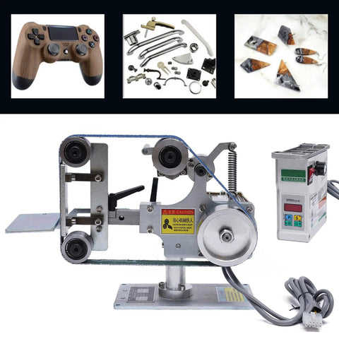 550W Brushless Desktop Belt Sander With Dang Solid Steel Construction for grinding and polishing tasks.