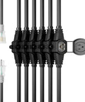 Heavy Duty 25Ft Power Extension Cord With 7 Evenly Spaced Outlets, 16 Gauge SJTW Cable From Male NEMA 5 15P To Female Connector