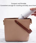 Person placing rapid compression pump into bag, Compact Electric Vacuum Storage Bag Set For Travel With Turbo Valve