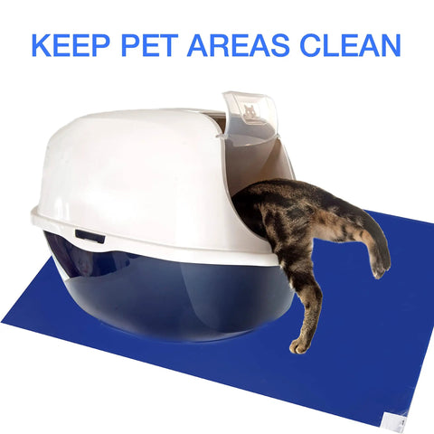 Sticky Adhesive Mats For Shoes And Equipment Wheels 24 By 36 Inch Heavy Duty Floor Mats Pack Of 150 Sheets Blue Great For Labs Homes Construction Sites And More Dust And Dirt Removal on cat litter box area