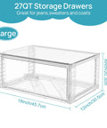 2 Pack Large Clear Stackable Storage Drawers 27Qt Each 54 Qt Total Space Saver Closet Under Bed Organizer Easy Assemble