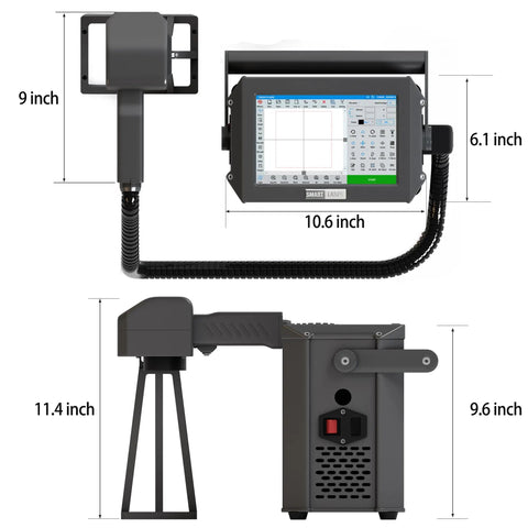 Take It Anywhere Portable 20W Handheld Fiber Laser Engraver For Metal Plastic Wood Glass With 110x110mm Marking Area 1064nm