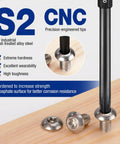 Security Torx Bit Set With CNC Machined S2 Steel Star Bits, showing bit insertion in screw on wood surface