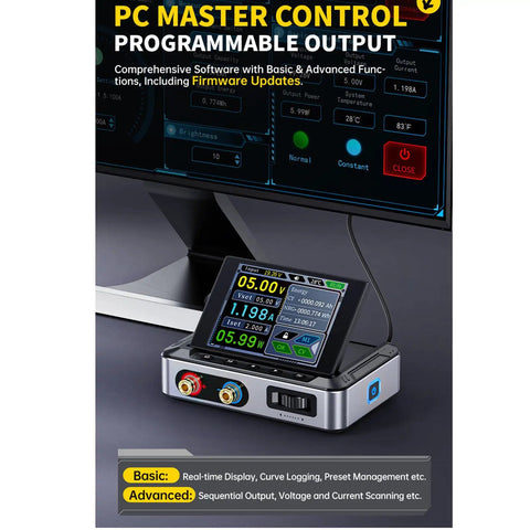 Plug And Play Adjustable CNC DC Voltage Regulator 30V 5A Portable Power Supply with digital display and flip screen
