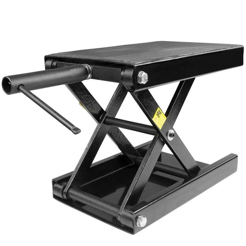 Center Scissor Lift Motorcycle Floor Jack With Wheel Cart Dolly Table Stand 1100 Lbs Capacity Built For Street Bikes And Cruisers