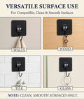 Black Self Adhesive Wall Hooks 10 Pack Heavy Duty Peel And Stick Mounting Brackets for walls, wood, tile, and glass surfaces.