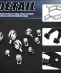 Assorted metal hose clamps and pliers from 121Pcs 12 Sizes 7mm To 22mm Spring Band Hose Clamps Kit With Vacuum Fuel Silicone Pipe Clips Low Pressure Air Clip Fasteners DIY Gear Kit Includes Swivel Flat Band Hose Clamp Pliers