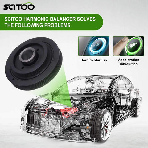 Engine Harmonic Balancer Replacement Fits Acura TSX 2004 to 2008 RSX 2002 to 2006 Honda Accord 2003 to 2005 with car diagram
