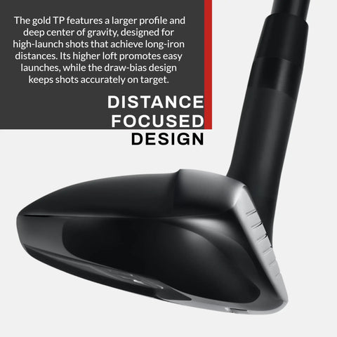 Gold Tour Precision Hybrid Golf Club For Men Right Hand Five with detailed view of club head and perimeter weighting design.
