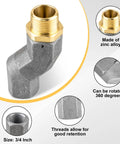 Two Pack Three Quarter Inch Fuel Hose Swivel 360 Degree With NPT Fitting For Fuel Transfer Pumps And Nozzles Connector For Fuel Hose Automotive Refueling Multi Plane, zinc alloy, 3/4 inch