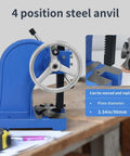 1 Ton Arbor Press With Ratchet Leverage And Handwheel 5.5 Inch Max Height Desktop Punch Press on table with steel anvil
