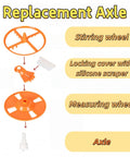 Two Pack Replacement Axle Stem For Formula Pro Advanced Compatible Parts FRP0046, white plastic 44 mm.