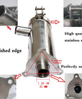 Close-up of Stainless Steel Manual Well Pump For Home And Garden Water Suction Hand Pump Pitcher Pump, polished edge.